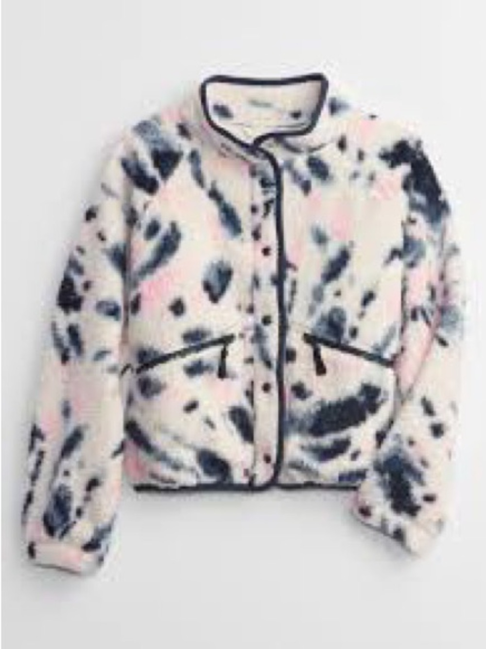 GAP Kids Sherpa Relaxed Front Snap Tie Dye Jacket Size XL | 12